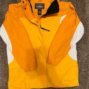 L.L. Bean Women's Orange and White Raincoat
